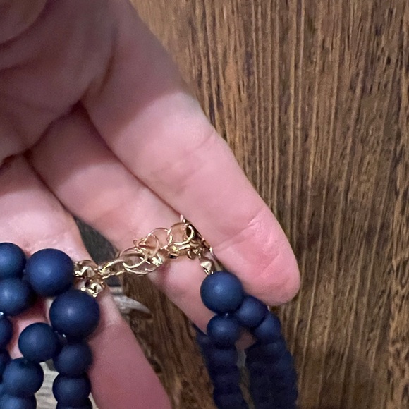 3/$18 Elegant Navy Blue Beaded Necklace Lot 131 - Picture 5 of 7